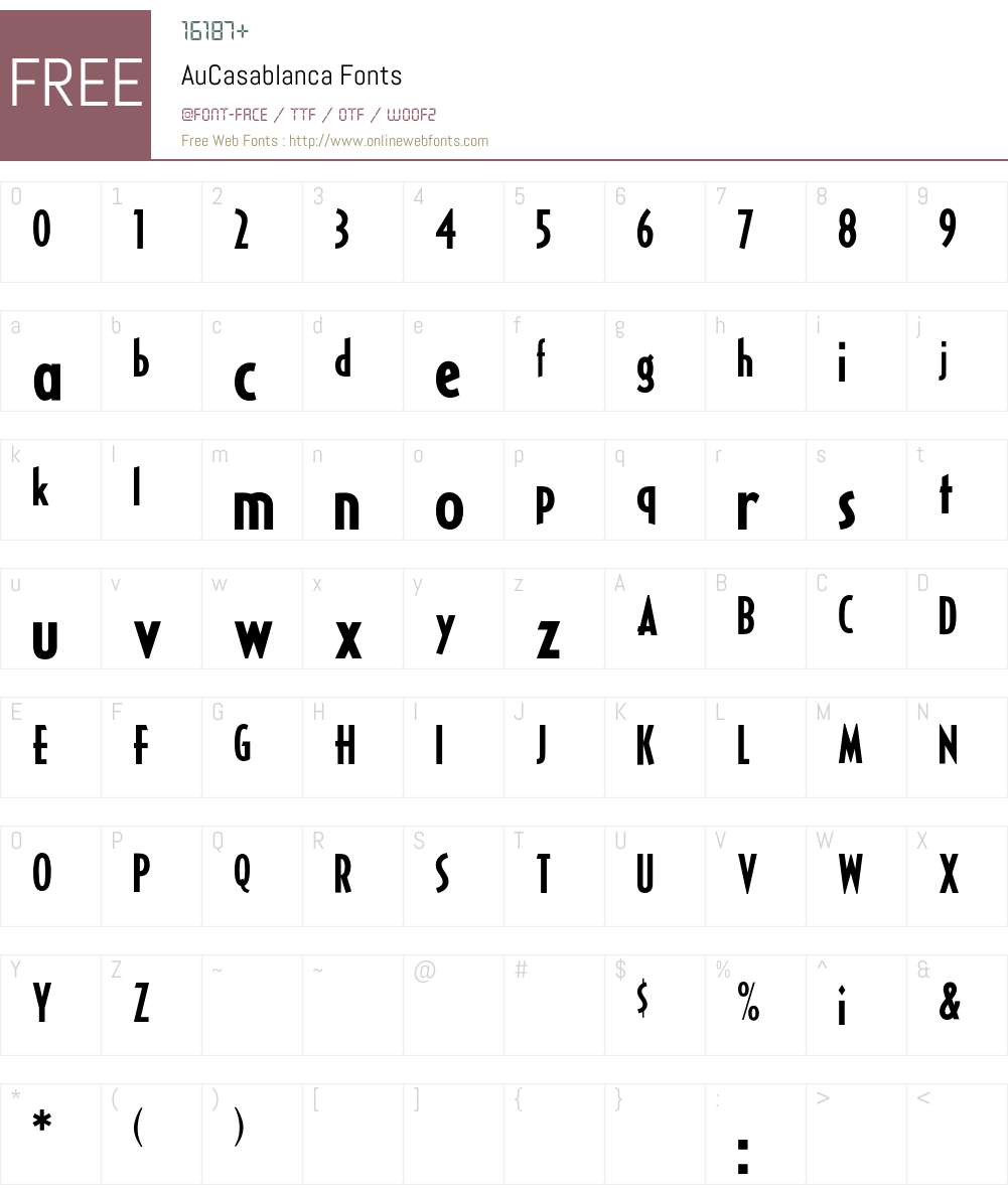 AuCasablanca Font Screenshots