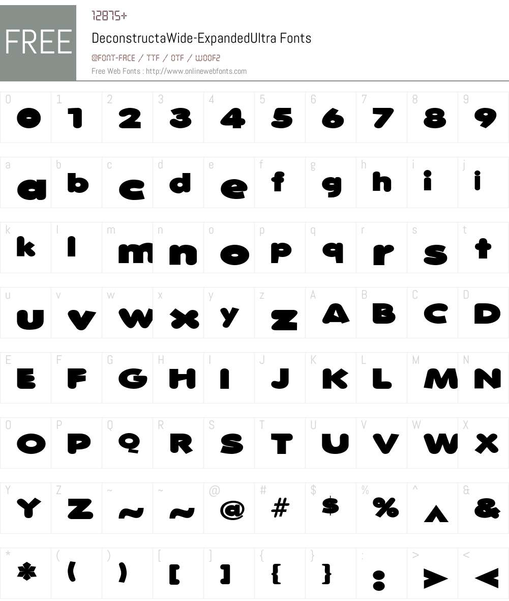 DeconstructaWide Font Screenshots