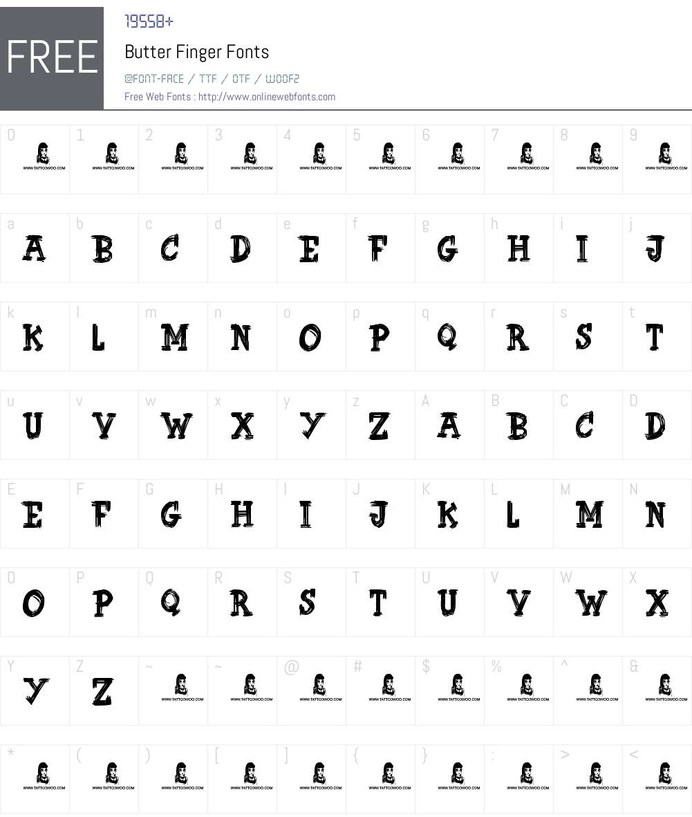 Butter Finger Font Screenshots