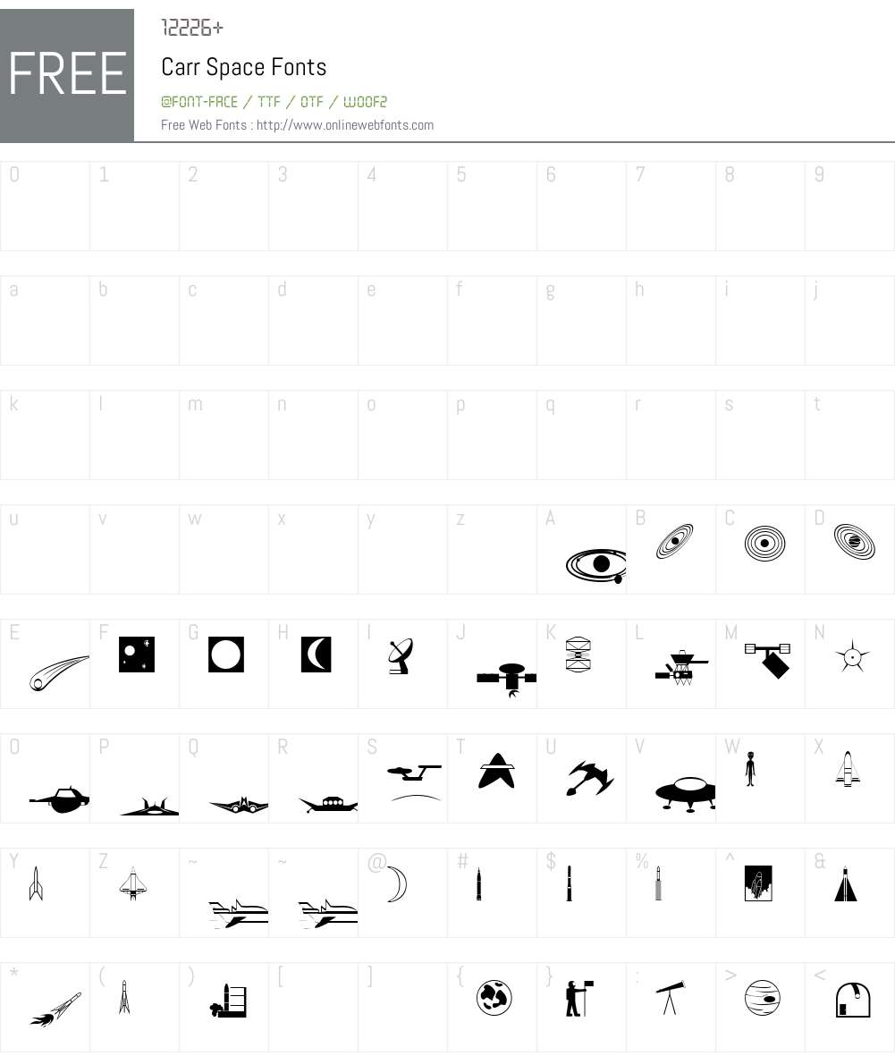 Carr Space Font Screenshots