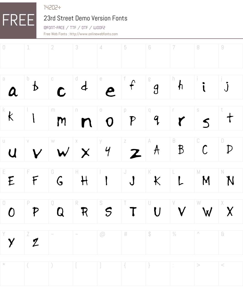 23rd Street Demo Version Font Screenshots