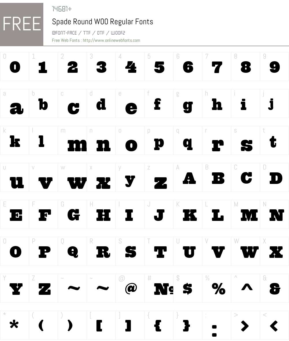SpadeRoundW00-Regular Font Screenshots
