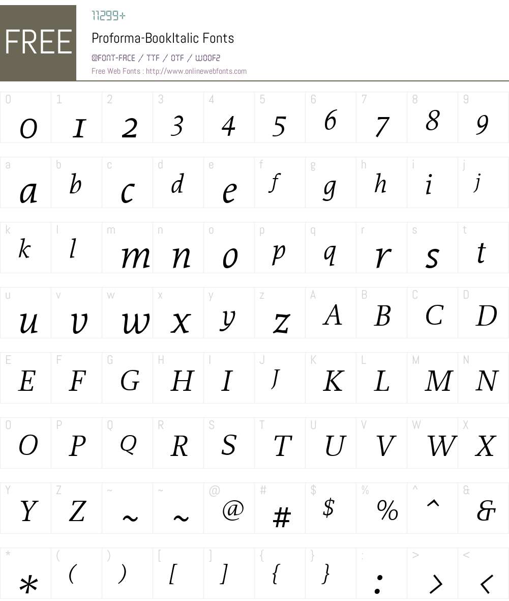 Proforma Font Screenshots