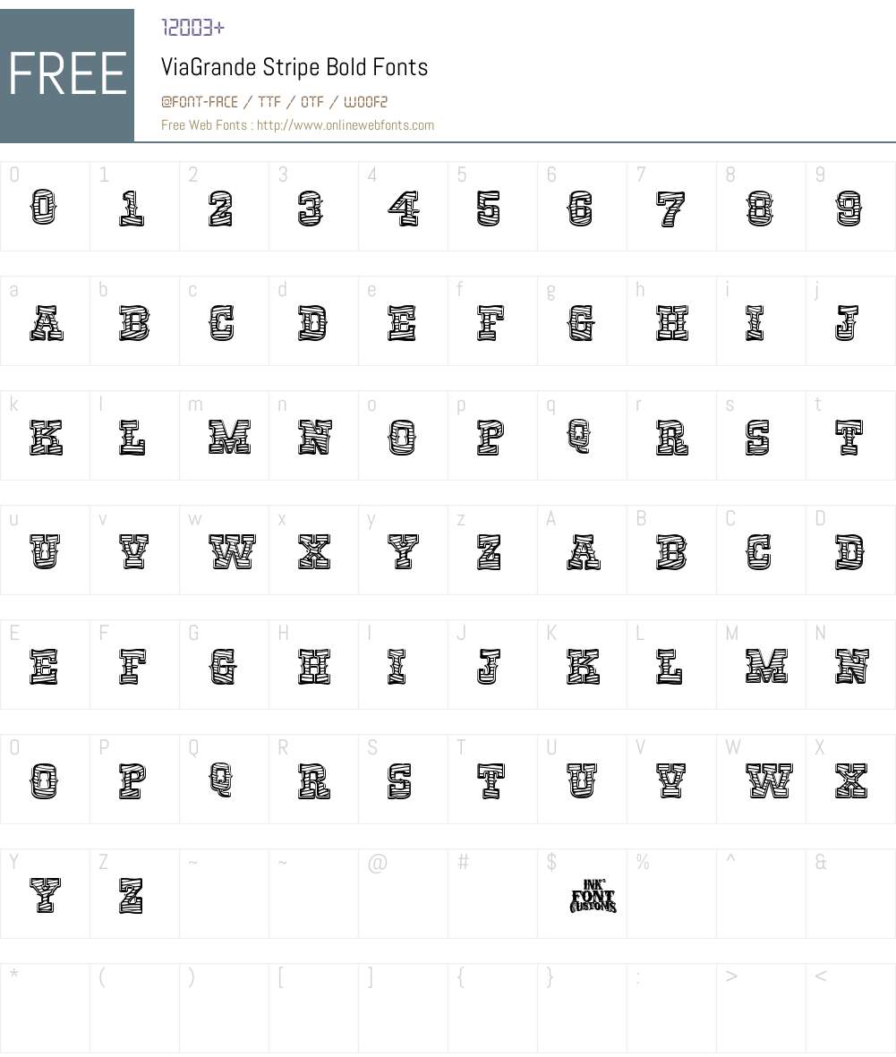 ViaGrande Stripe Font Screenshots