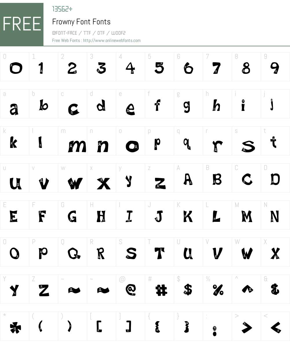 Frowny Font Font Screenshots