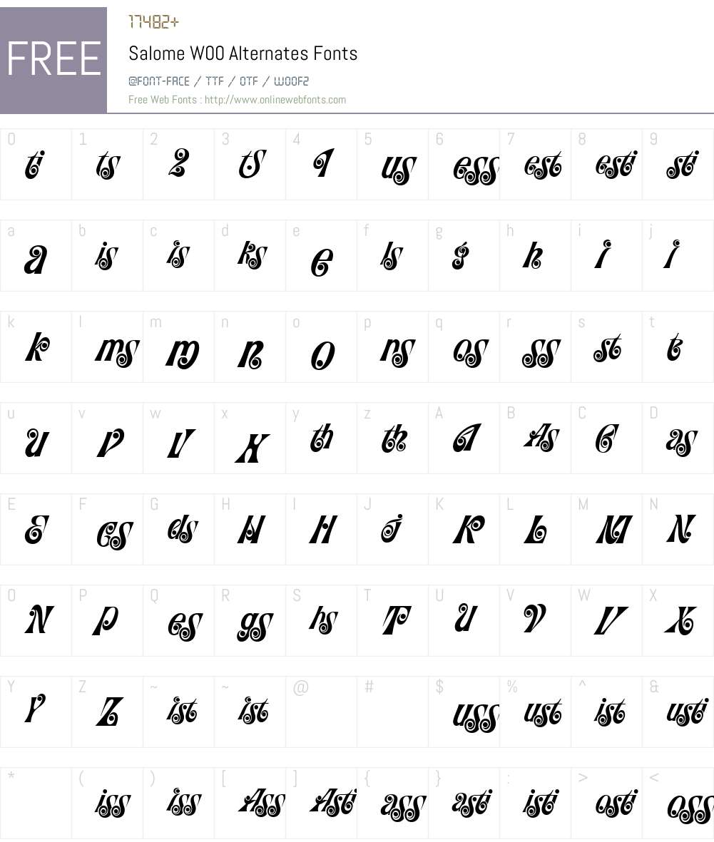 SalomeW00-Alternates Font Screenshots