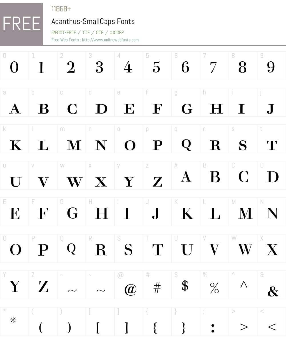 Acanthus Font Screenshots