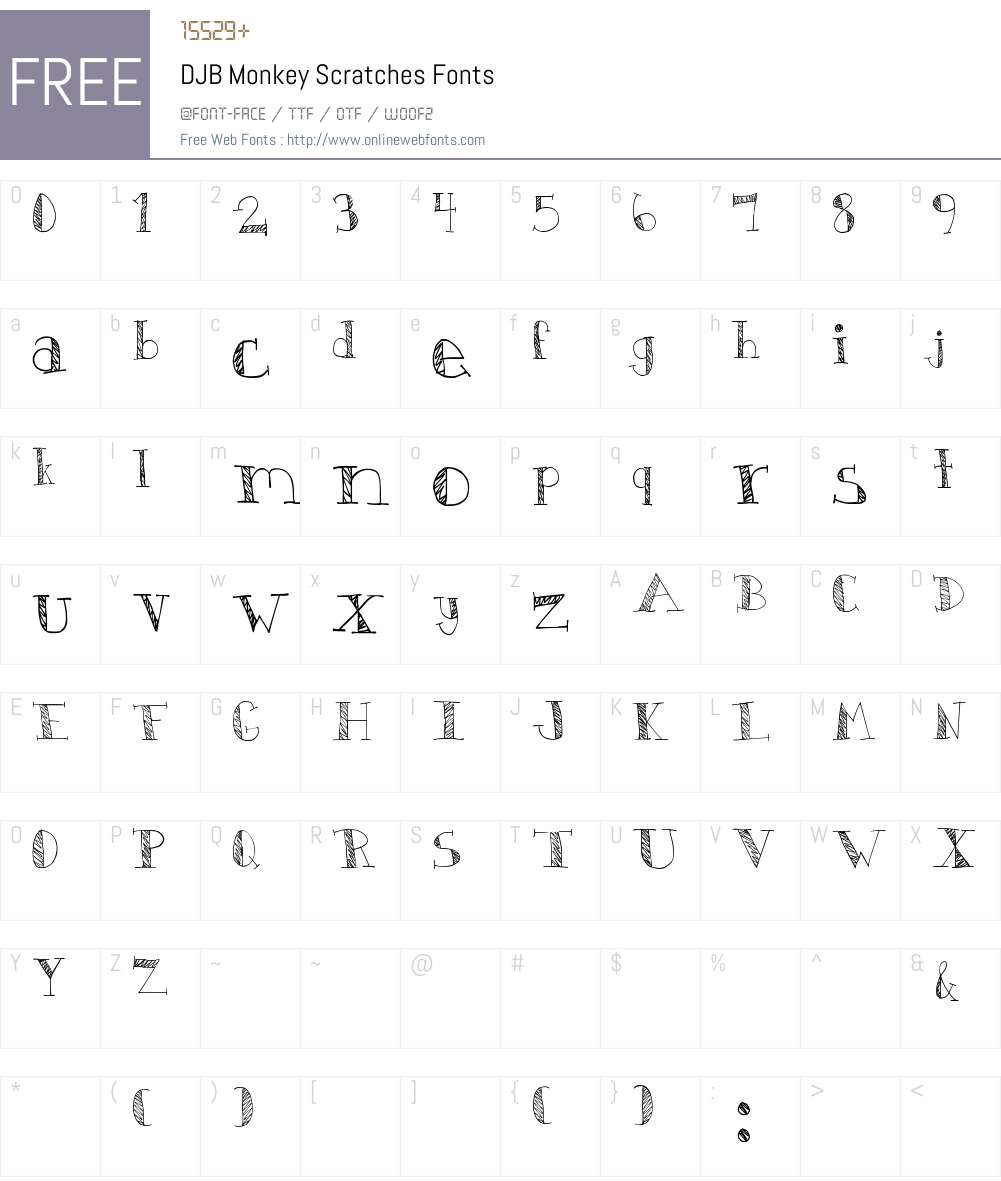 DJB Monkey Scratches Font Screenshots