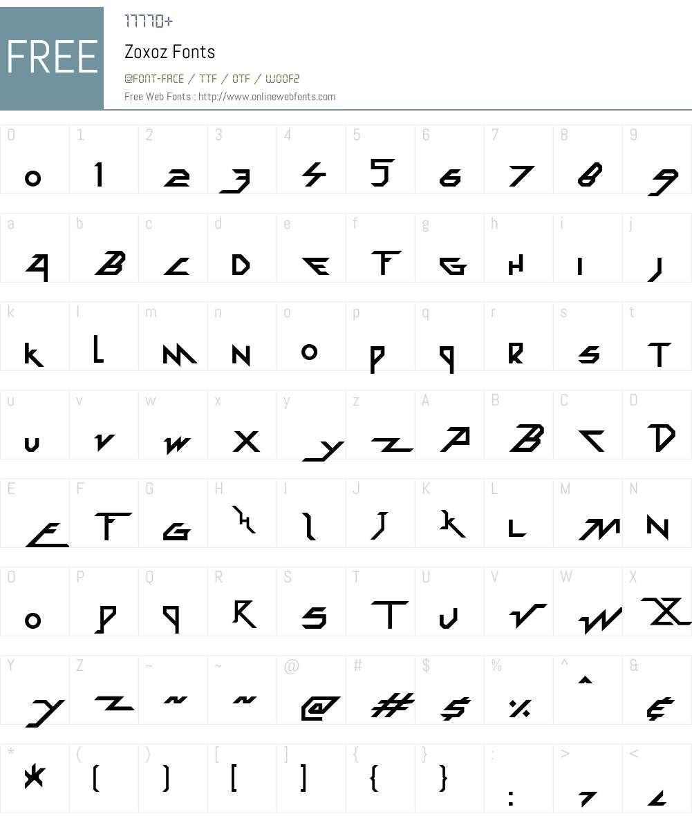 Zoxoz Font Screenshots