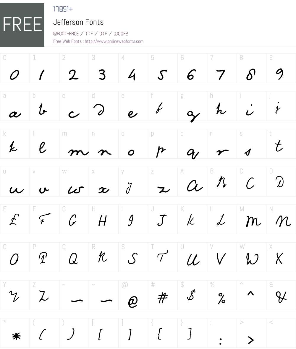 Jefferson Font Screenshots