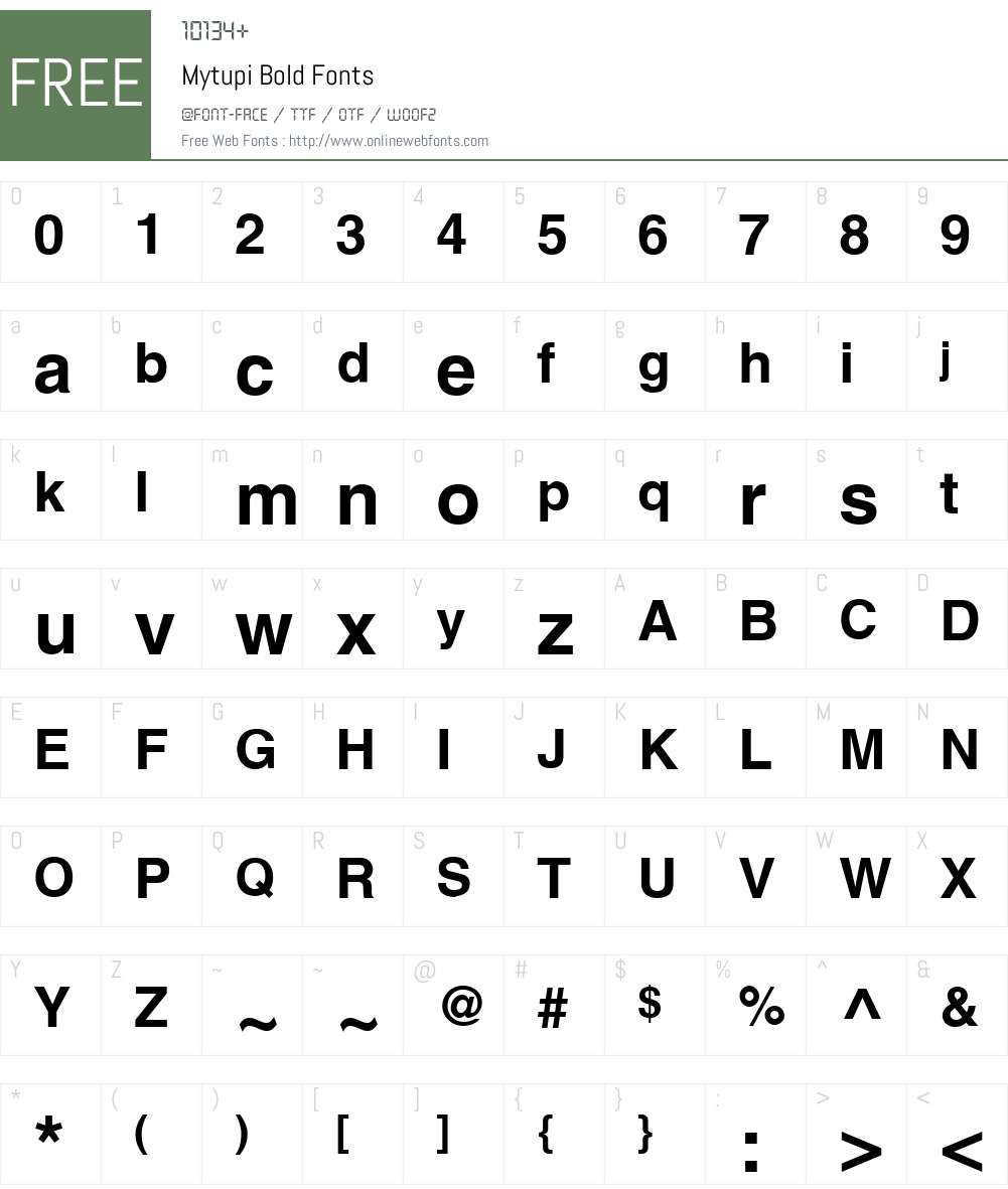 Mytupi Font Screenshots