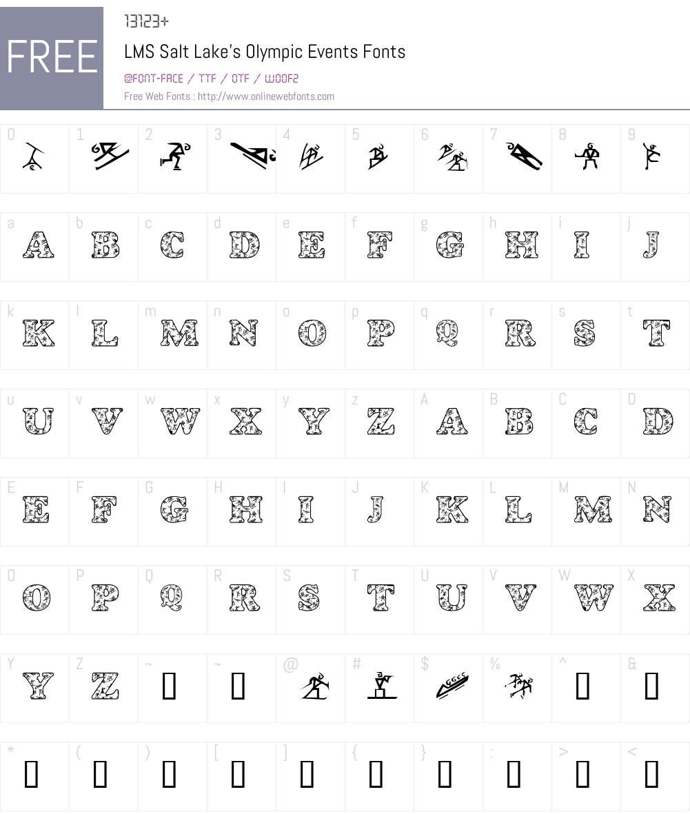 LMS Salt Lake's Olympic Events Font Screenshots