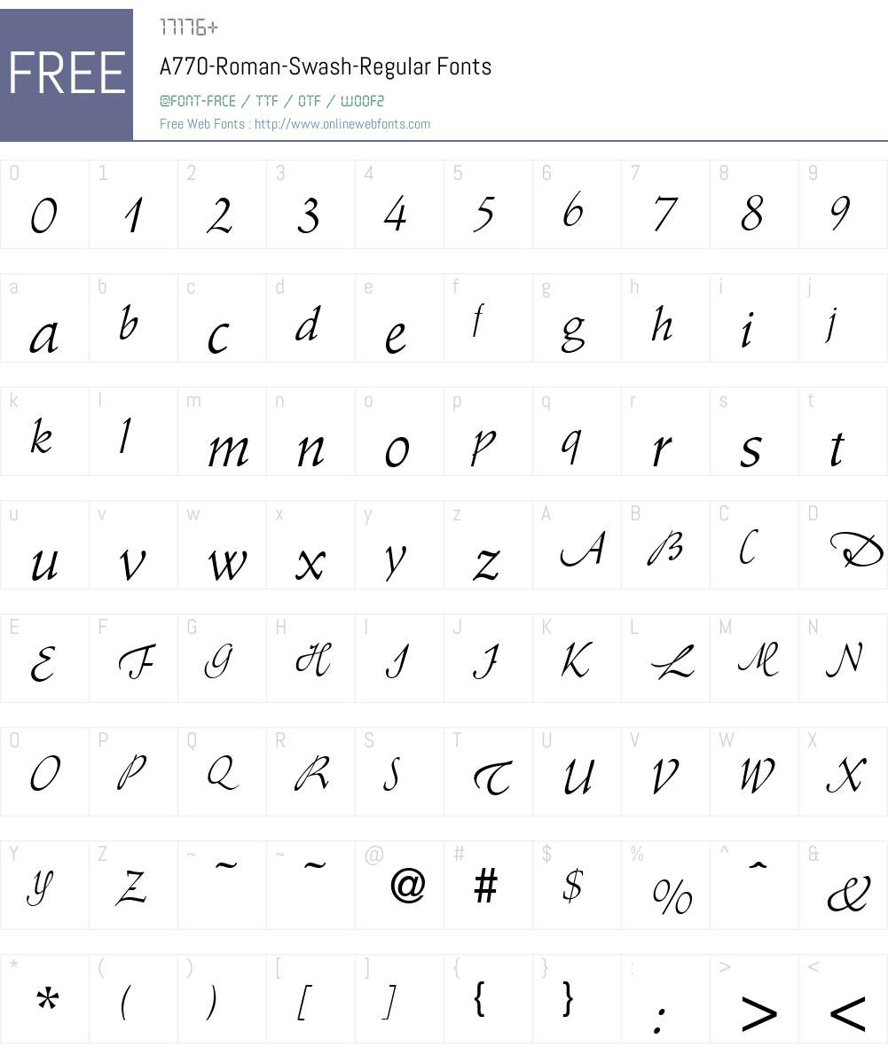 A770-Roman-Swash Font Screenshots