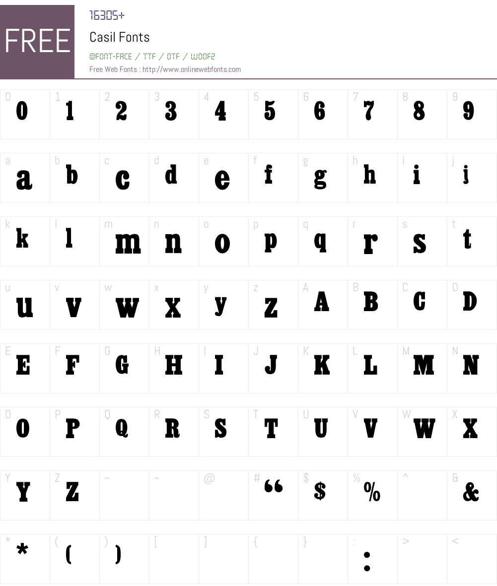 Casil Font Screenshots