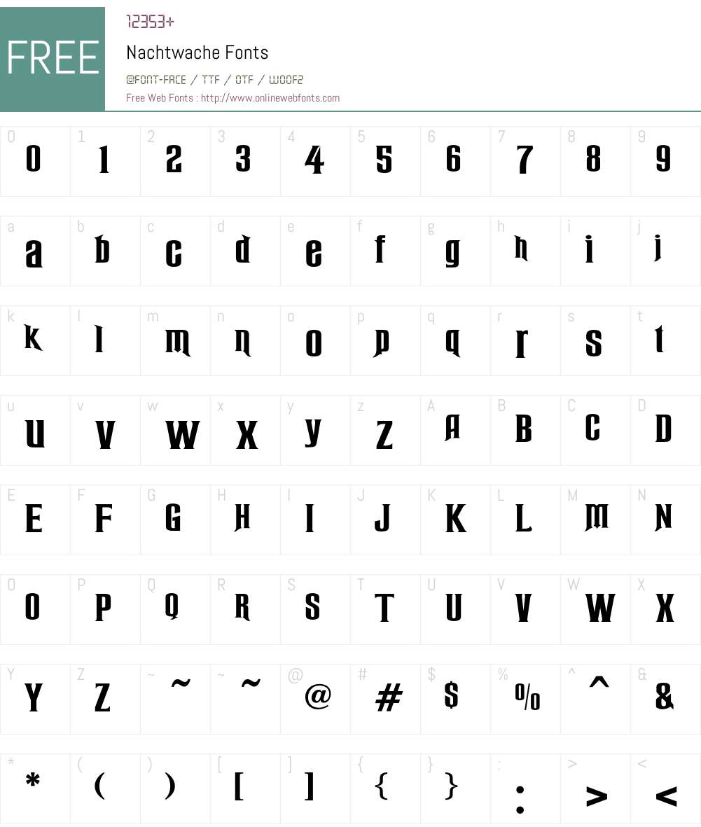 Nachtwache Font Screenshots
