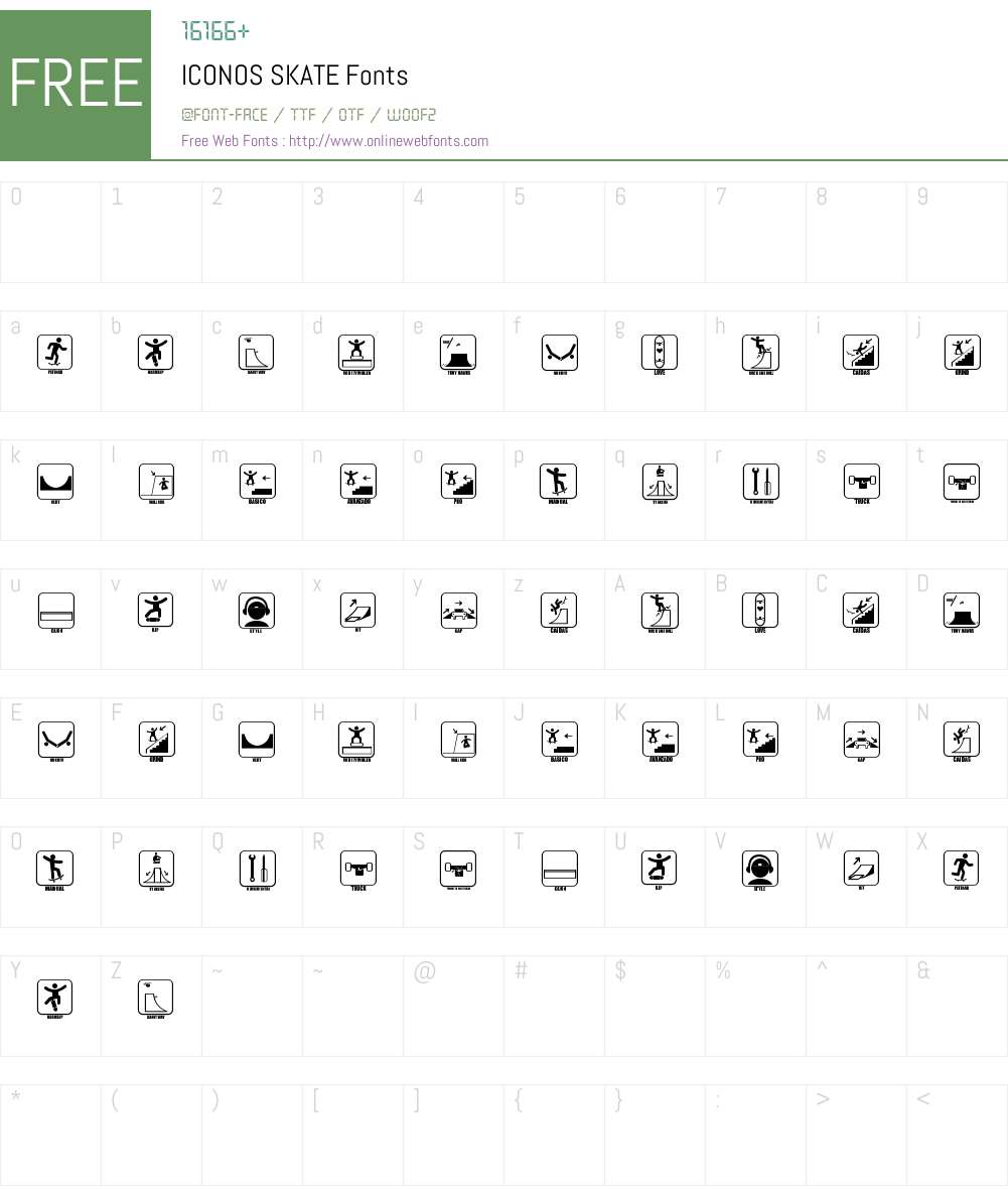 ICONOS SKATE Font Screenshots
