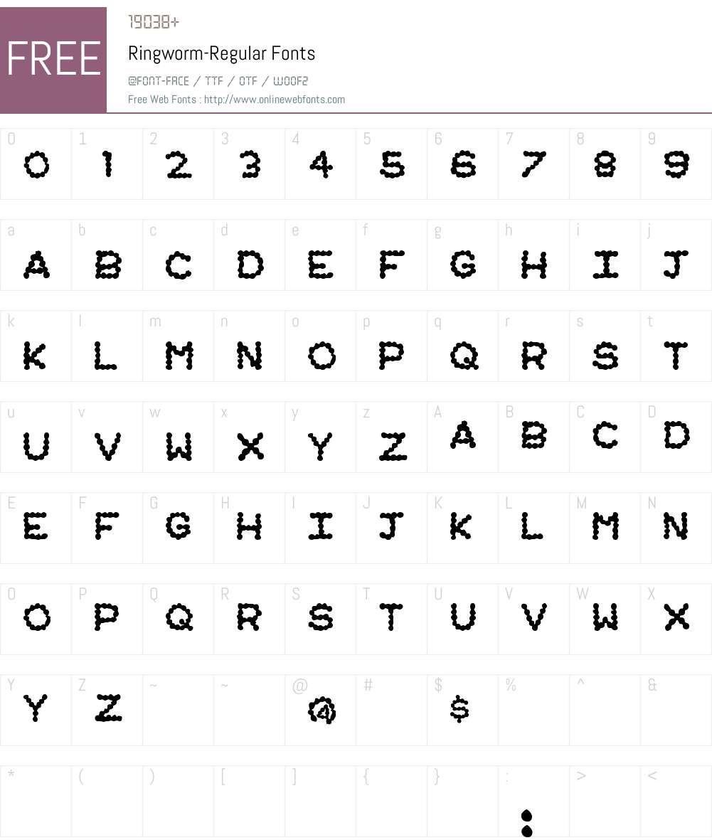 Ringworm Font Screenshots