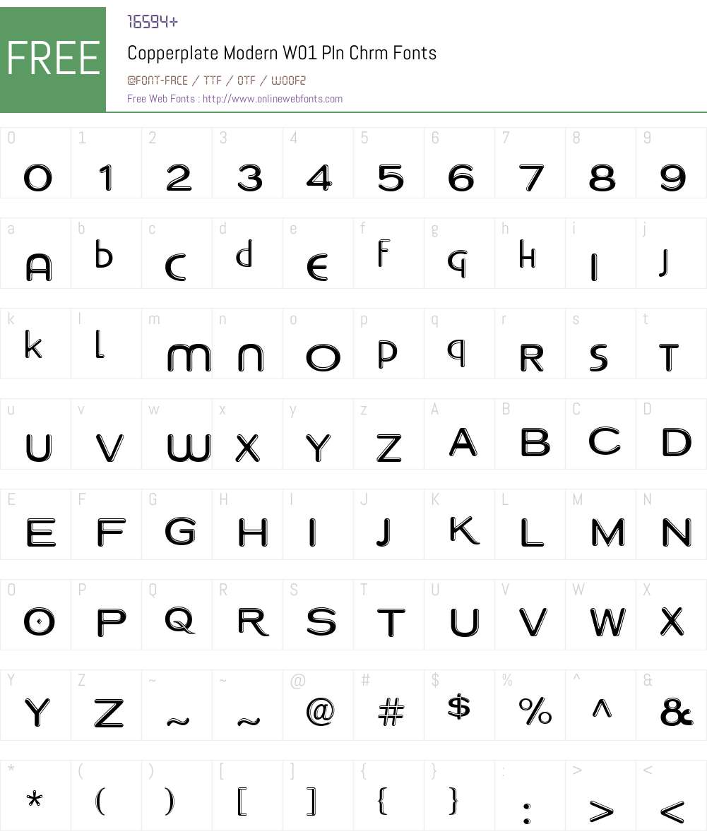 CopperplateModernW01-PlnChrm Font Screenshots