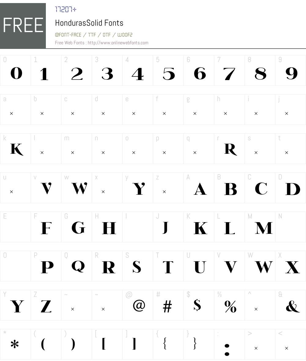 HondurasSolid Font Screenshots