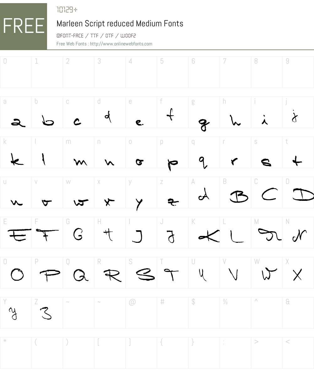 Marleen Script reduced Font Screenshots
