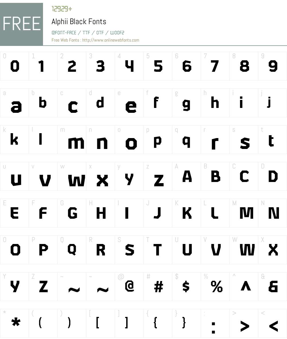 Alphii Black Font Screenshots