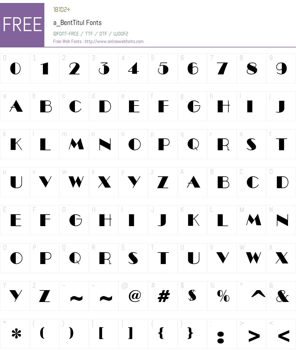 a_BentTitul Font Screenshots