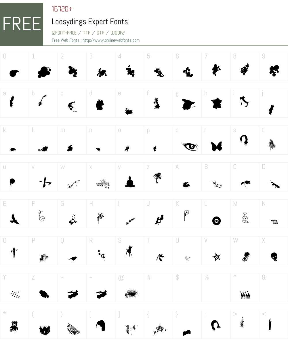 Loosydings Expert Font Screenshots