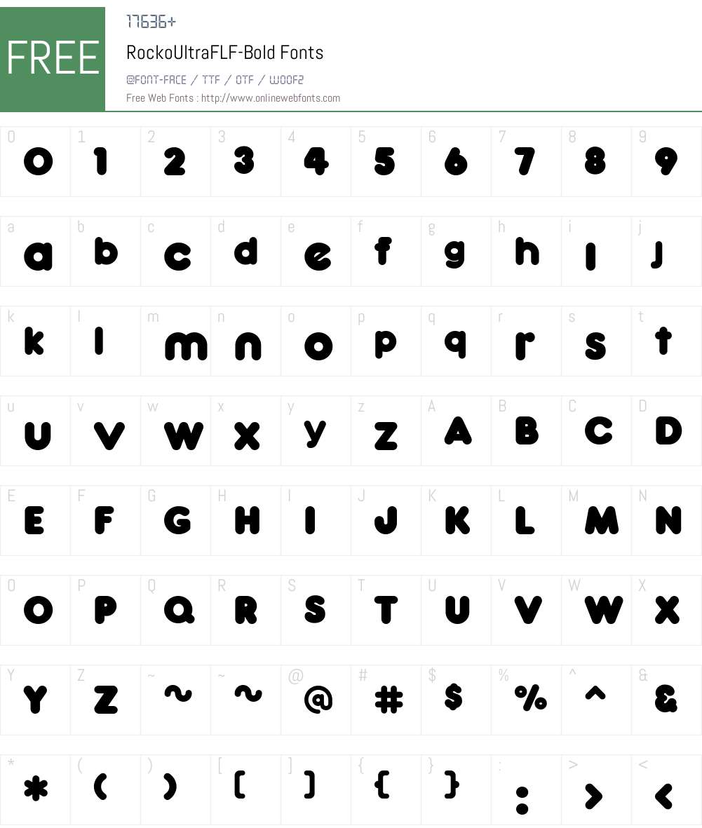 RockoUltraFLF Font Screenshots