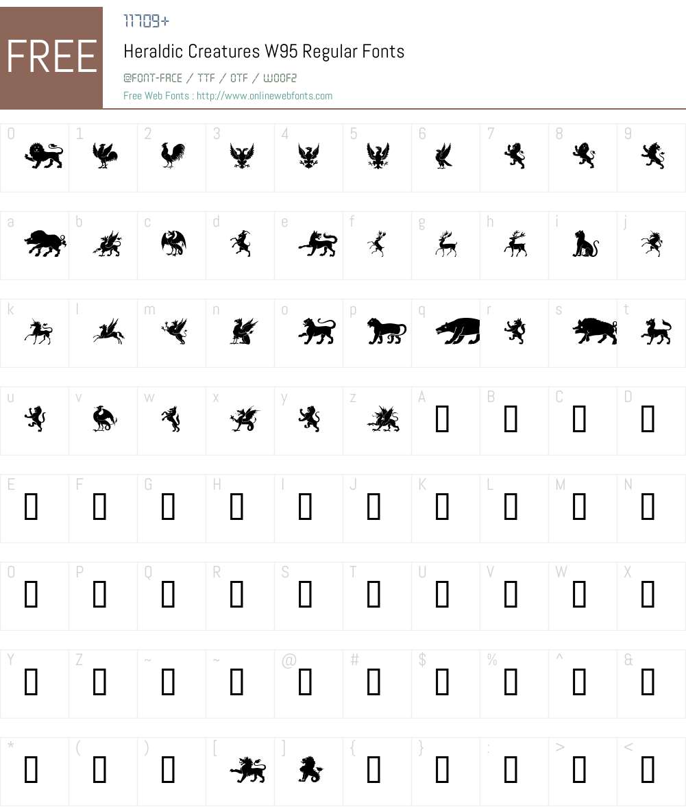 Heraldic Creatures Font Screenshots