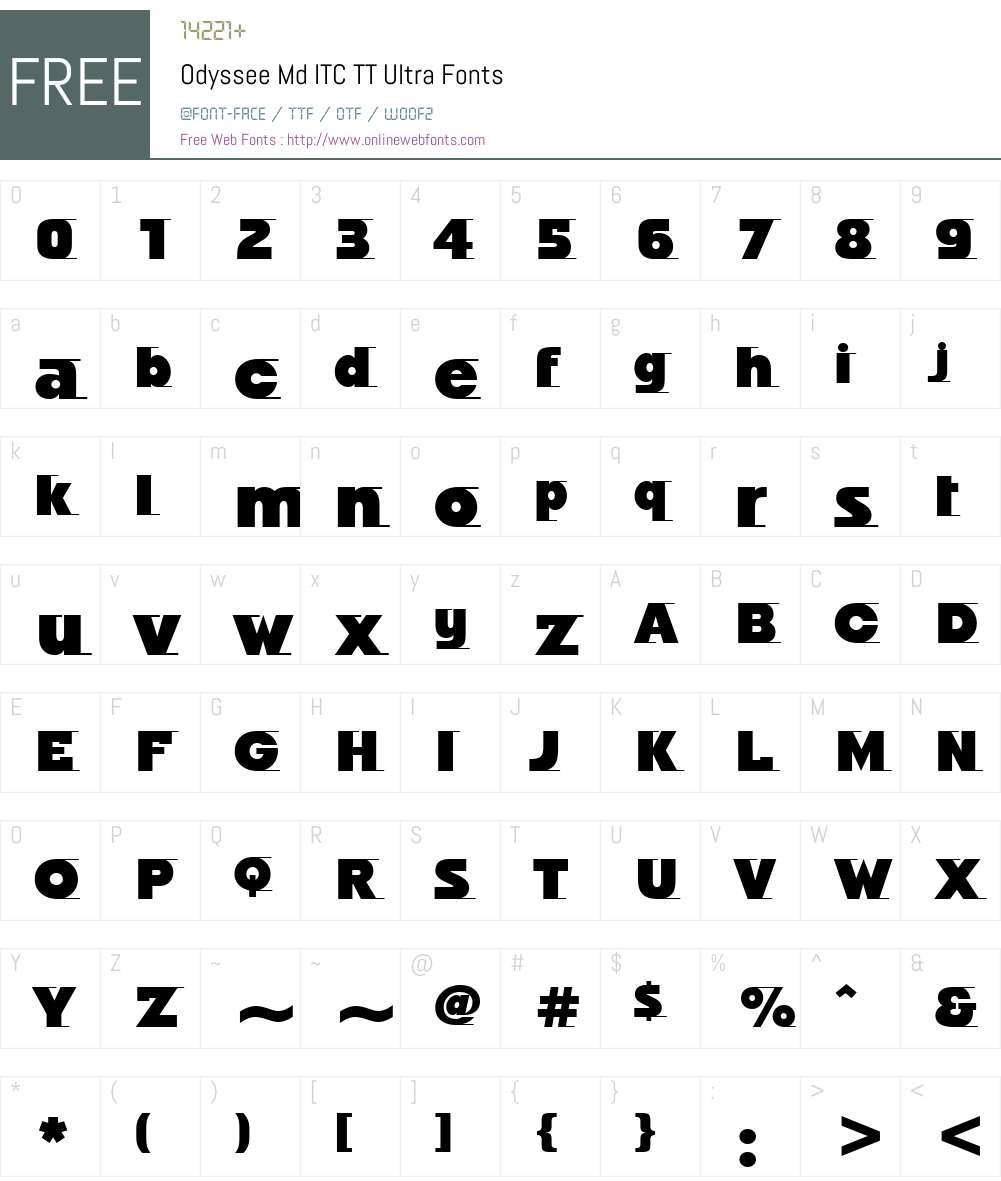 Odyssee Md ITC TT Font Screenshots
