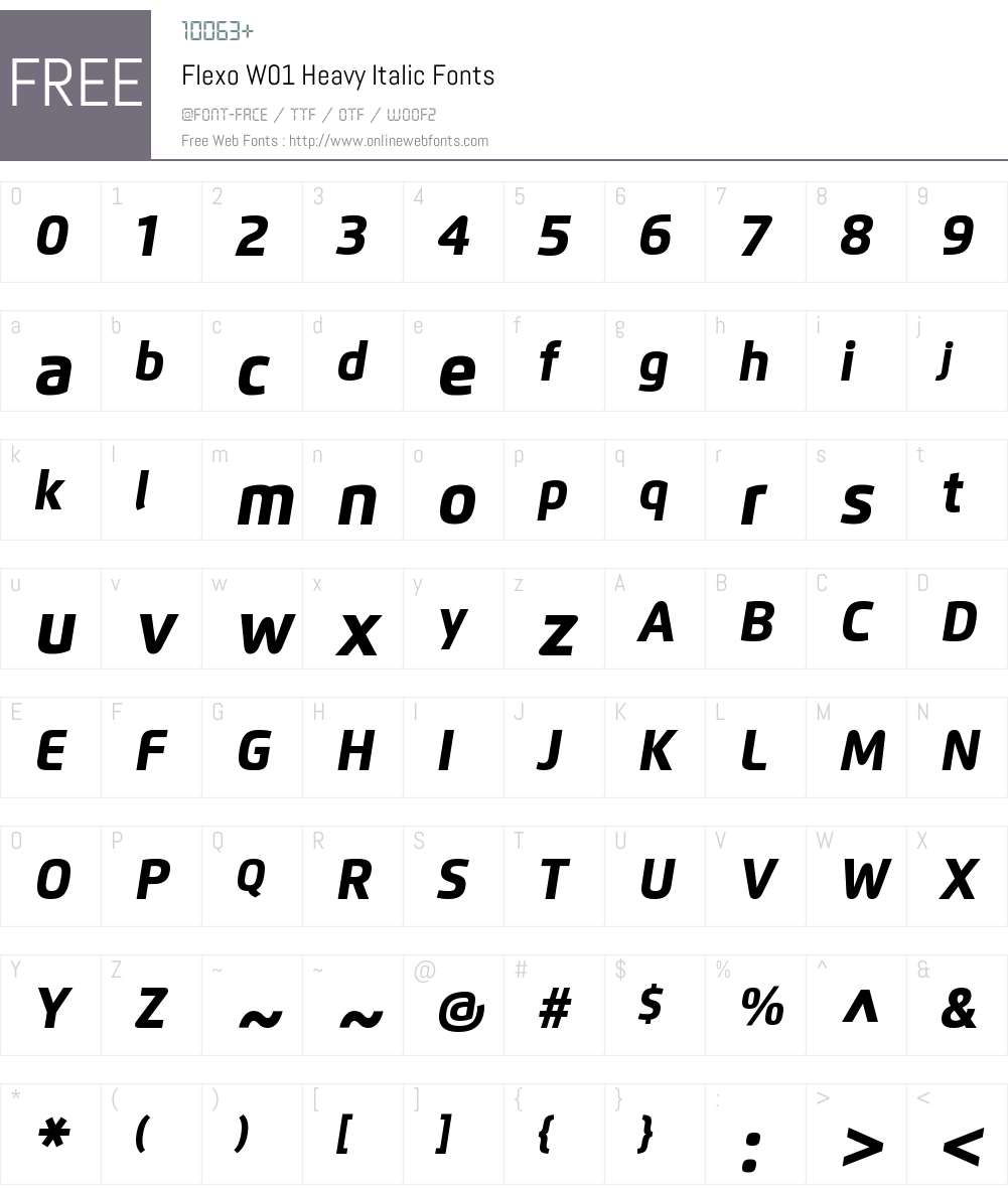FlexoW01-HeavyItalic Font Screenshots