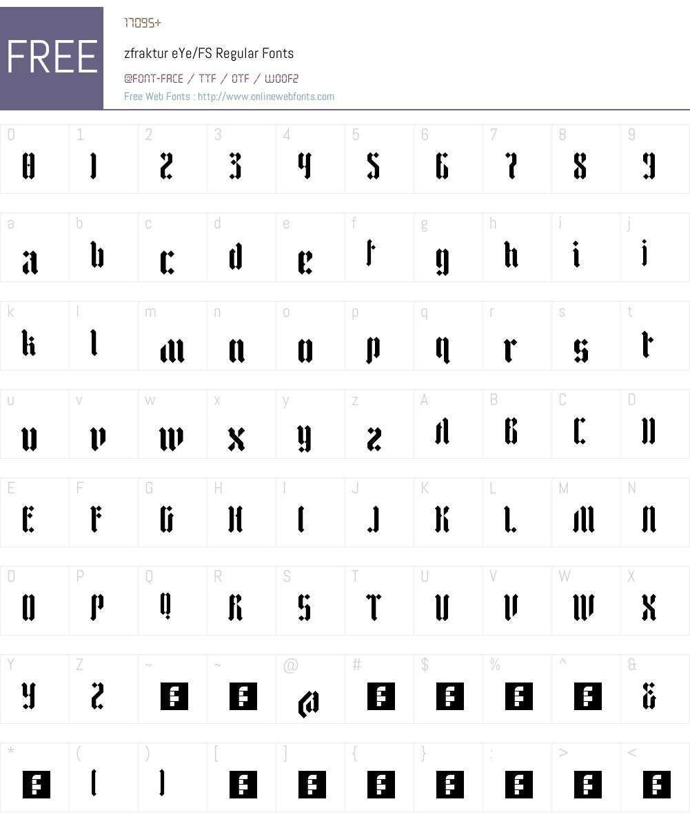 zfraktur eYe/FS Font Screenshots