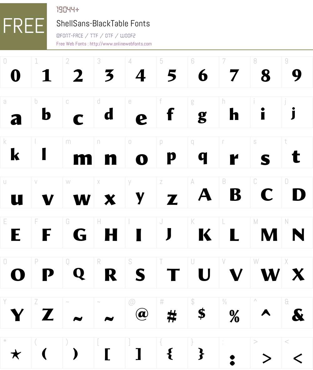 ShellSans Font Screenshots