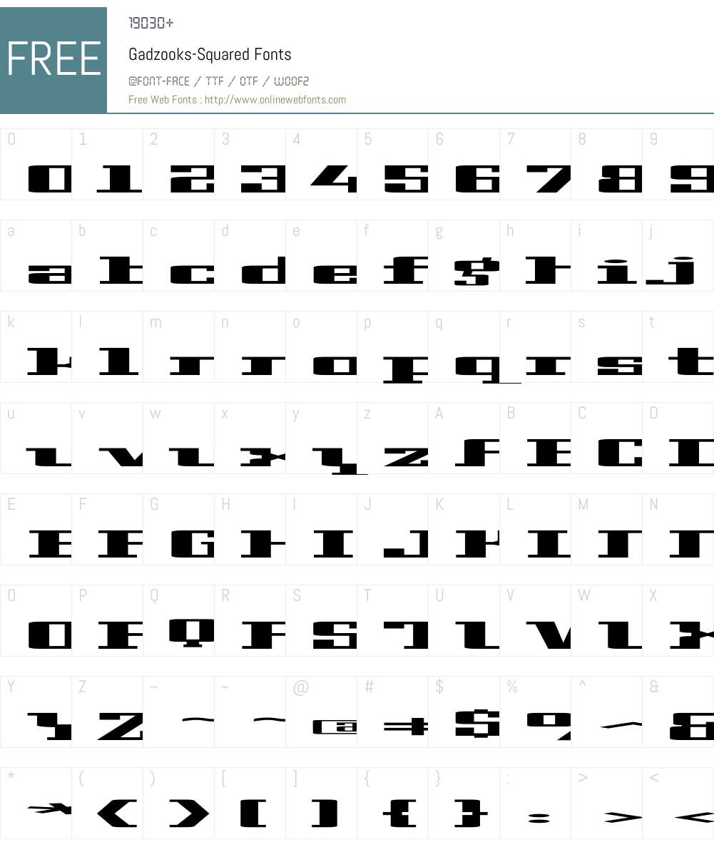 Gadzooks Font Screenshots