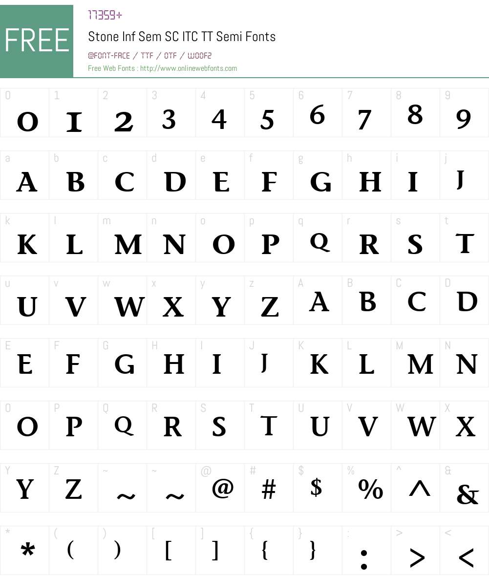 Stone Inf Sem SC ITC TT Font Screenshots