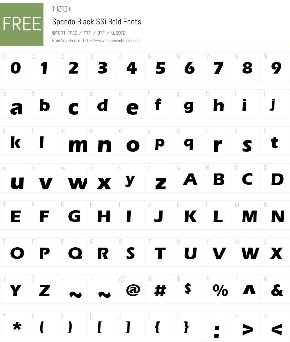 Speedo Black SSi Font Screenshots