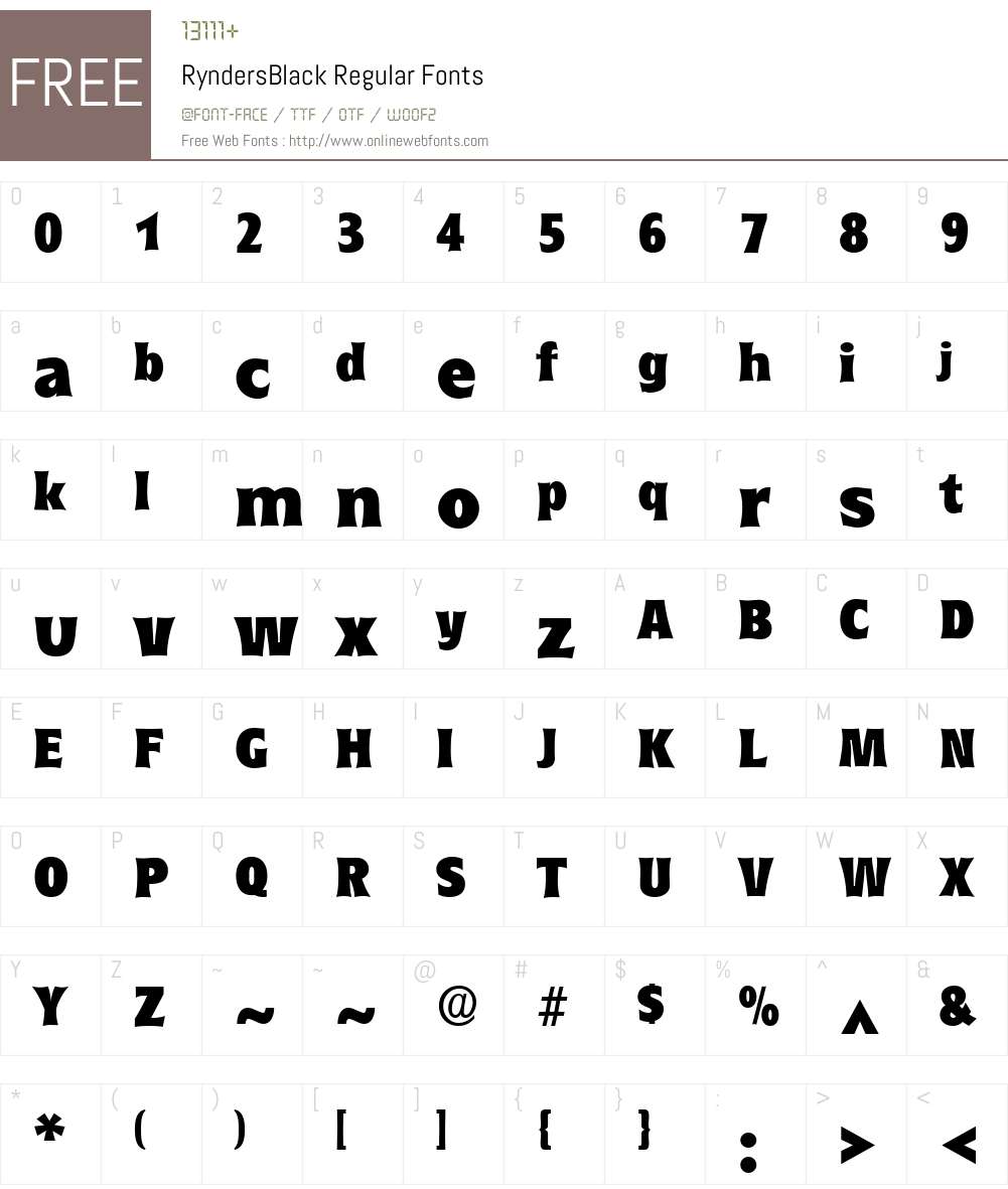 RyndersBlack Font Screenshots
