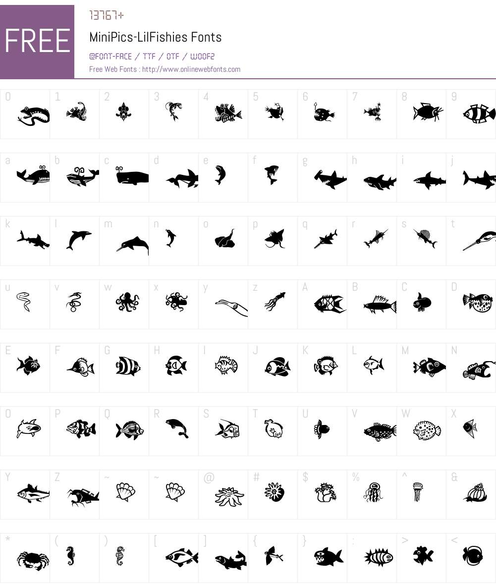 MiniPics Font Screenshots
