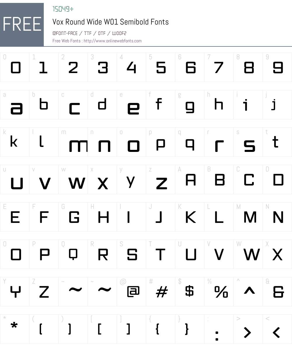 VoxRoundWideW01-Semibold Font Screenshots