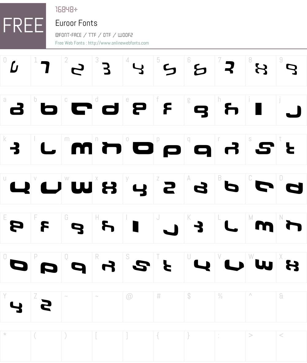 Euroor Font Screenshots
