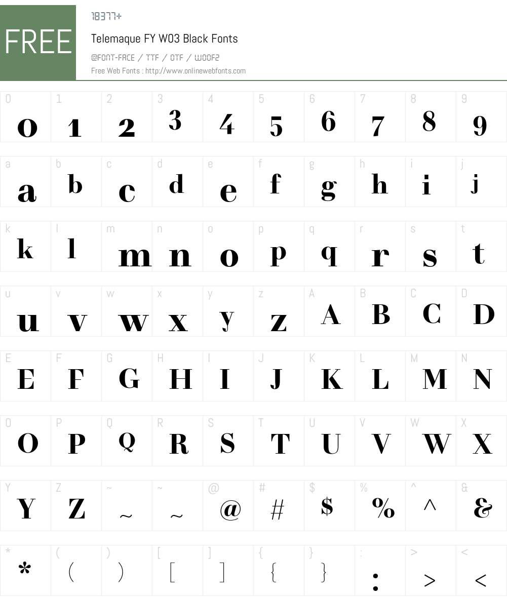 TelemaqueFYW03-Black Font Screenshots