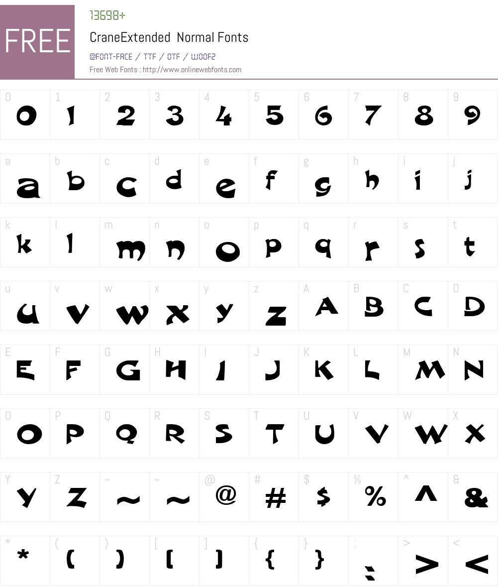 CraneExtended Font Screenshots