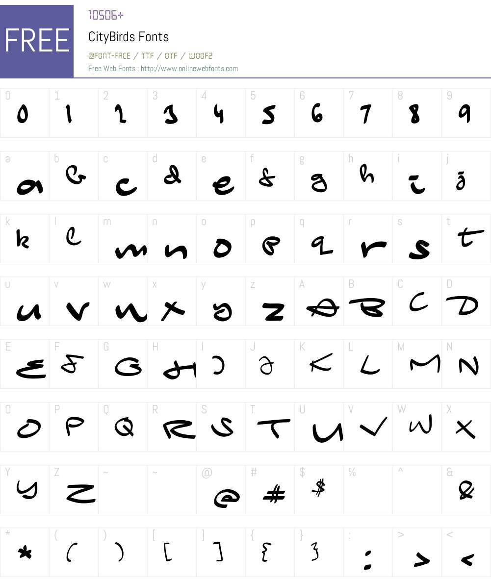 City Birds Font Screenshots