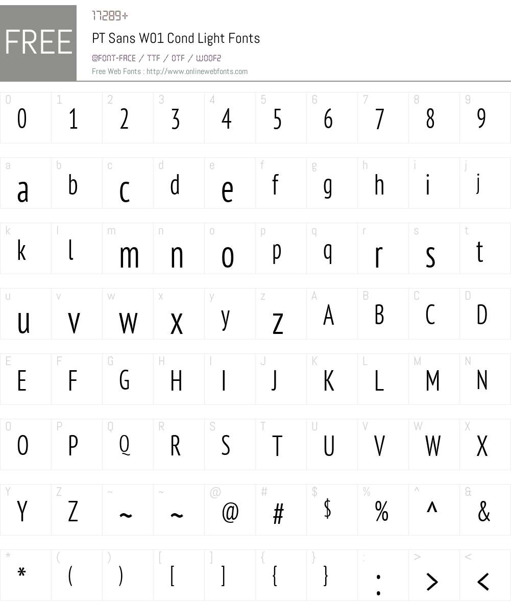 PTSansW01-CondLight Font Screenshots