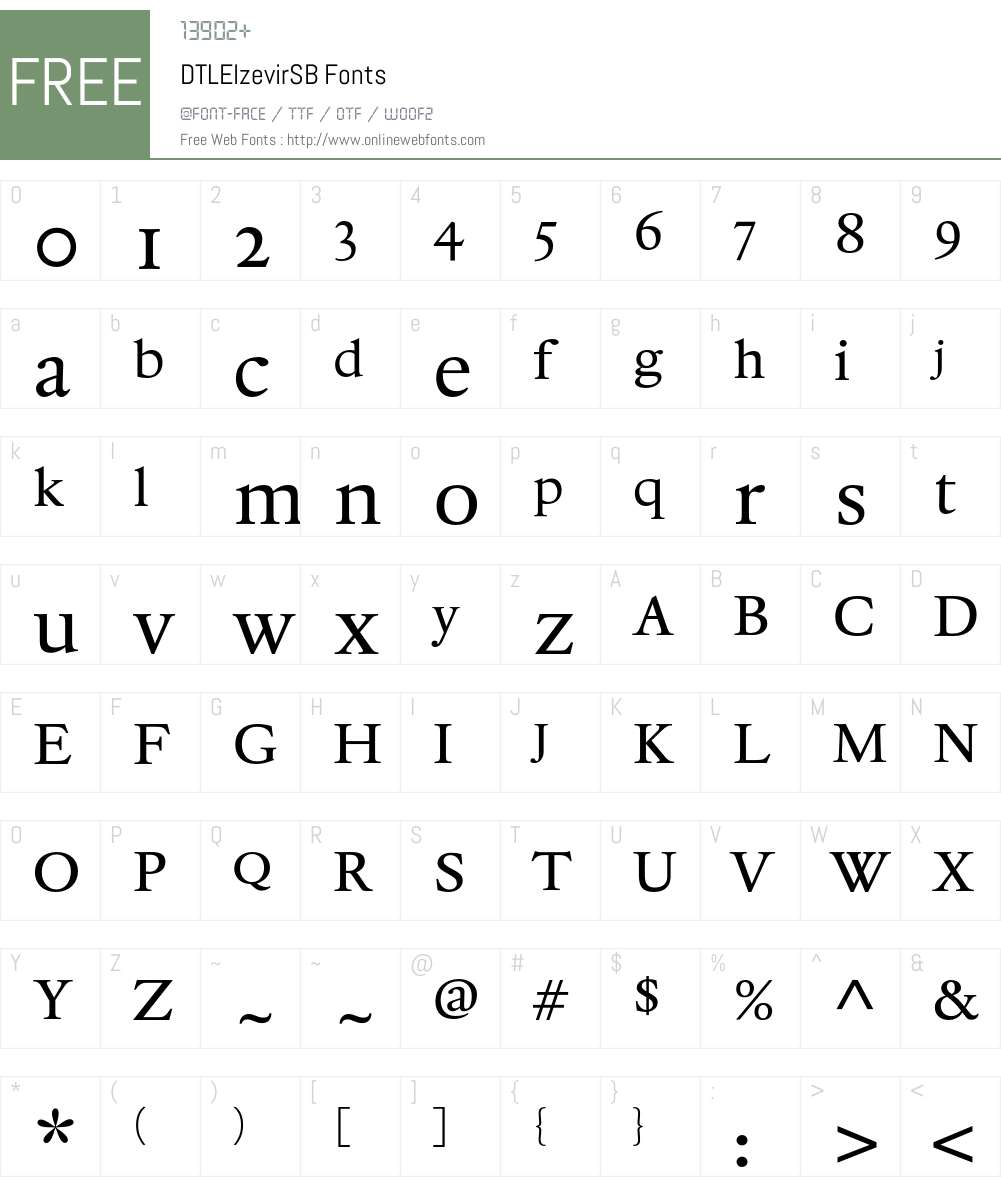 DTLElzevirSB Font Screenshots