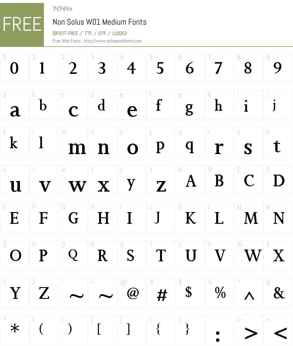 NonSolusW01-Medium Font Screenshots
