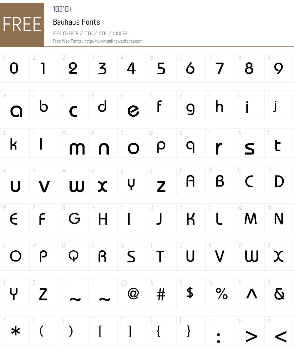 Bauhaus Font Screenshots