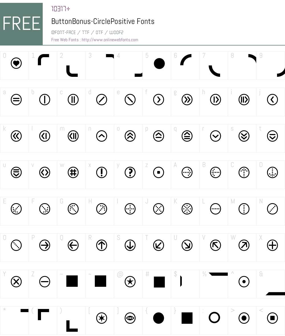 ButtonBonus Font Screenshots