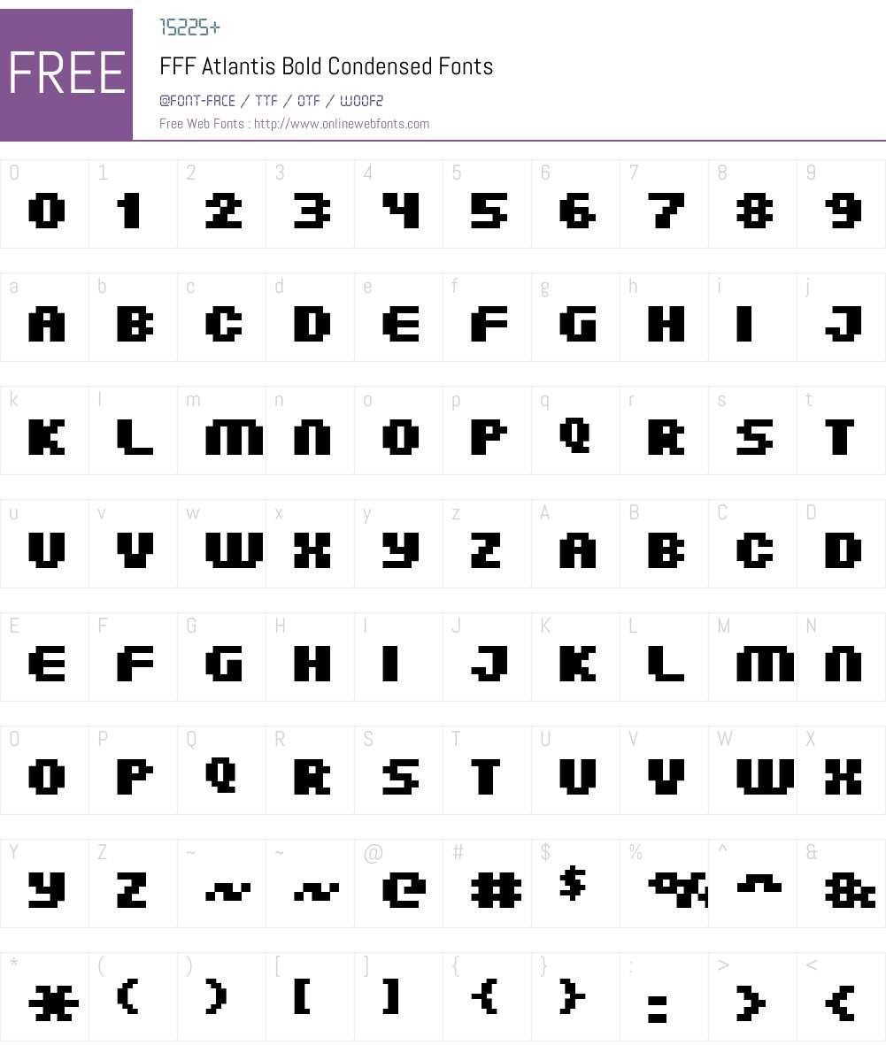 FFF Atlantis Bold Condensed Font Screenshots