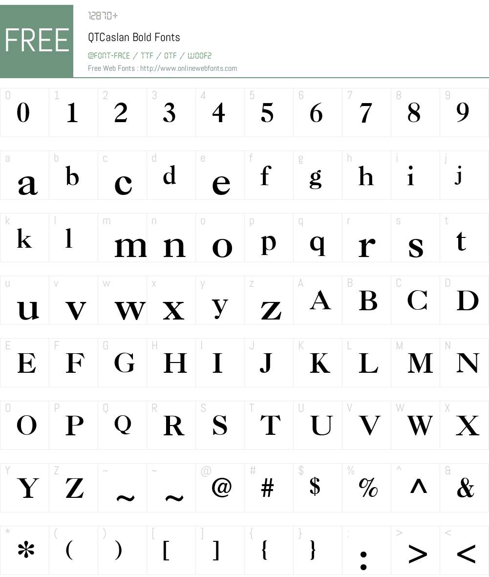 QTCaslan Font Screenshots